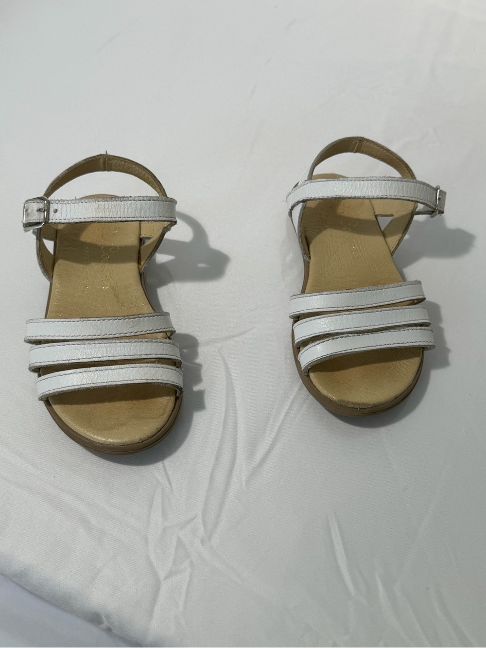 La Coqueta Sienna White Nappa Leather Sandals Girls Size 26 EU / US 9.5 - Picture 15 of 15